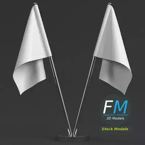 Table top flags with stand 3D model