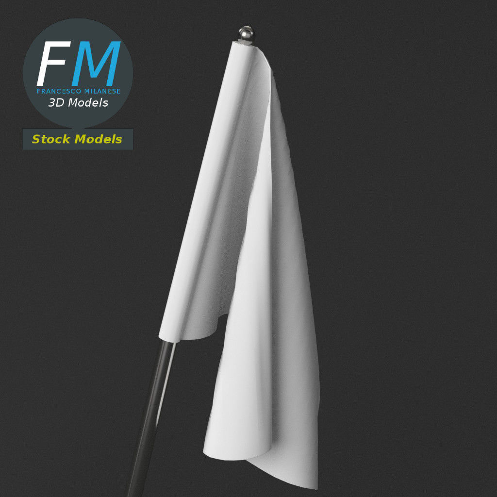 Table top flags with stand 3D model_5