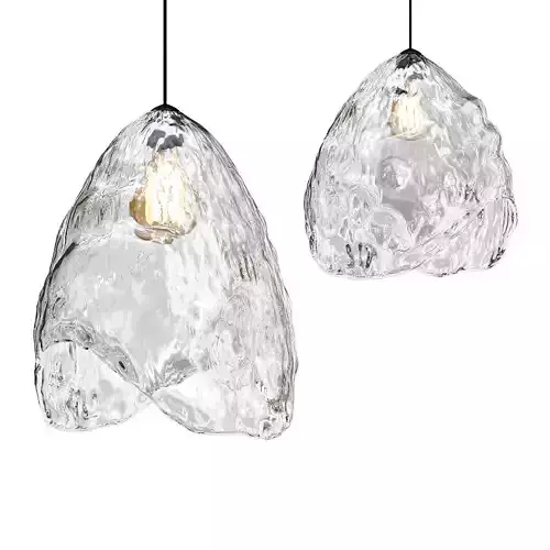 Untitled two glass pendant lights hanging