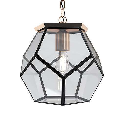 Untitled glass pendant light - gold 3D model