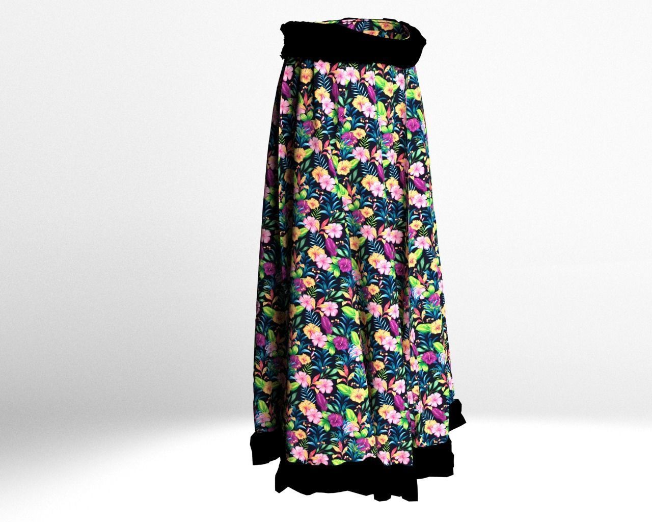 Stylish Designer Women Gypsy Skirt 3D model  3D model_8