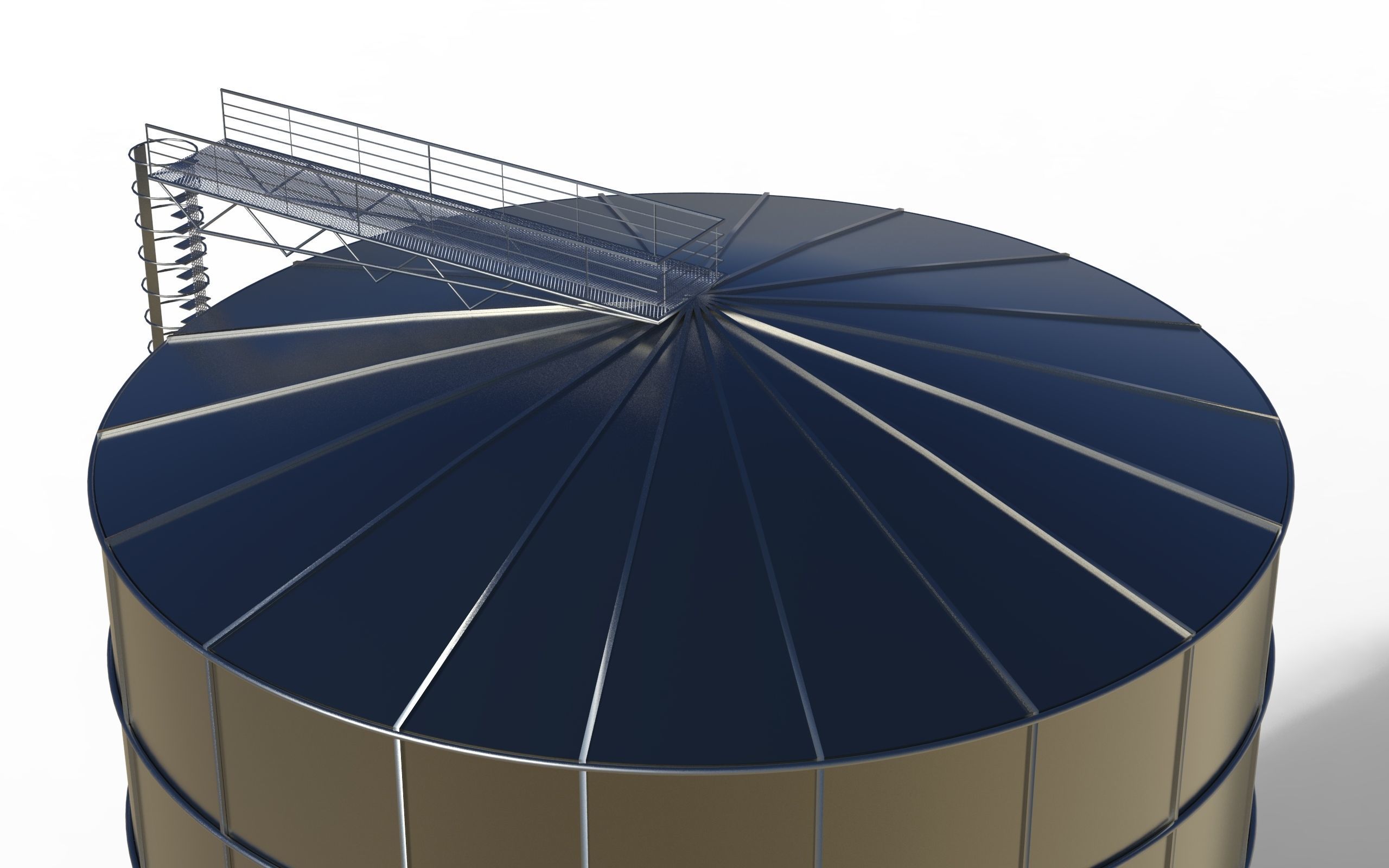 Raw materials silos tank 3D model_1