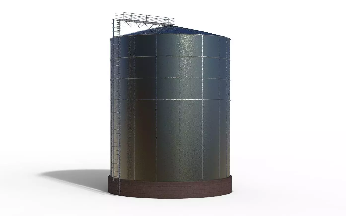 Raw materials silos tank 3D model_0
