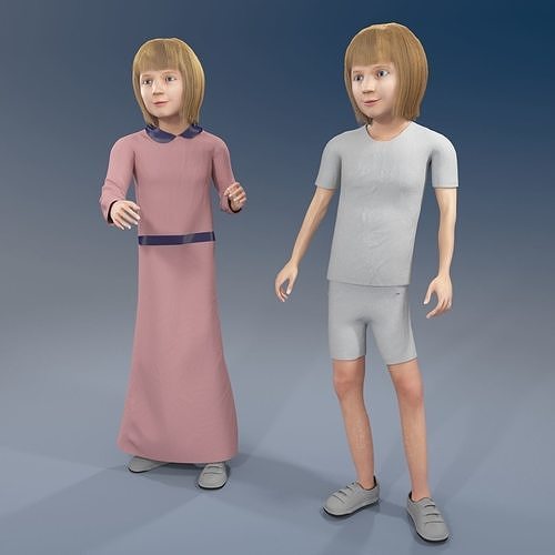 Arabic girl real cloth simulation loop animation 4 3D model