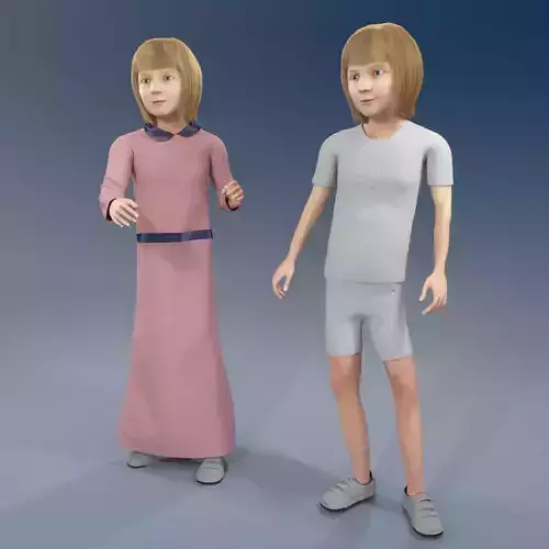 Arabic girl real cloth simulation loop animation 4 3D model