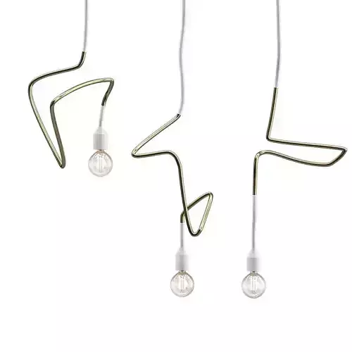 Untitled pendant light in gold and brass