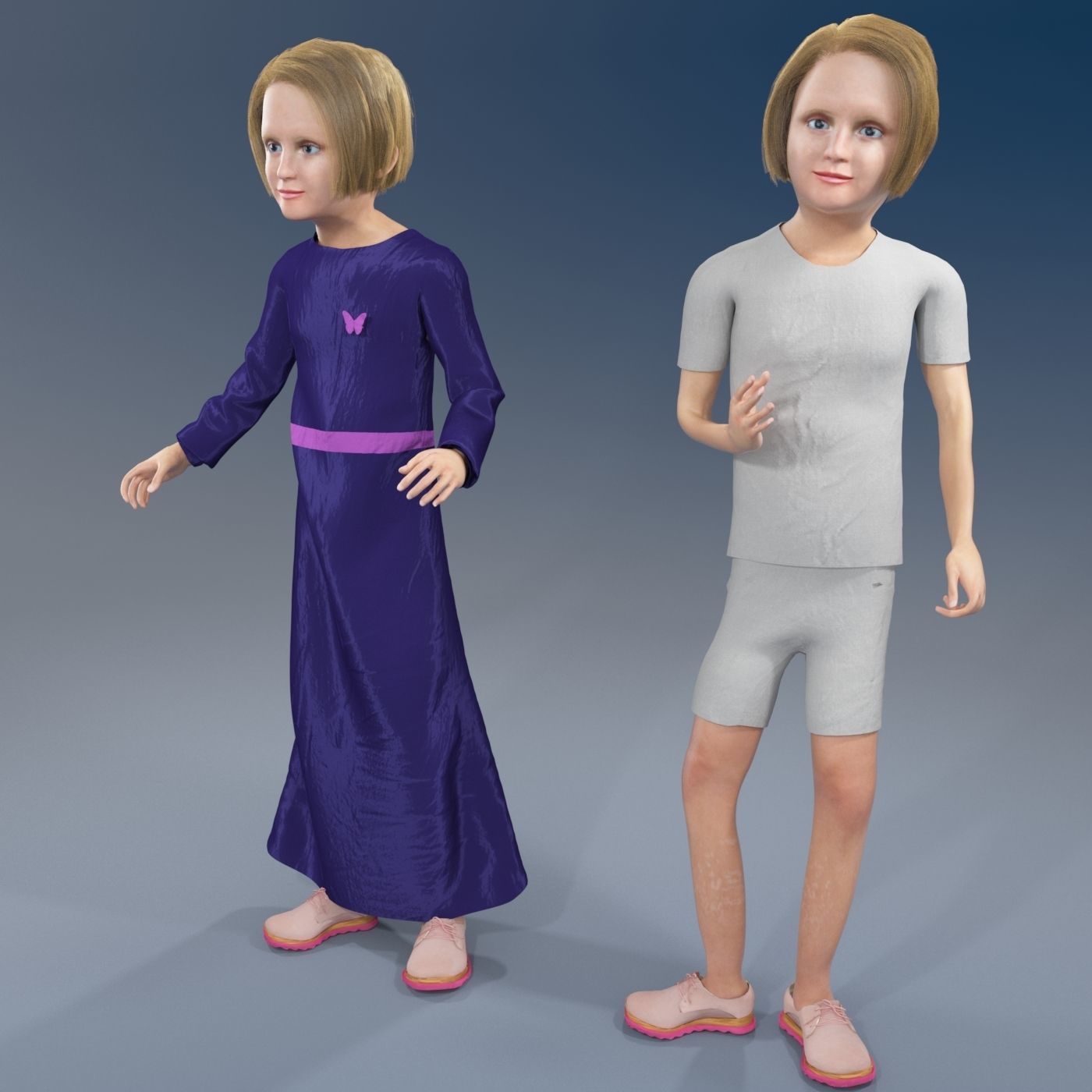 Arabic girl real cloth simulation loop animation 3 3D model_5
