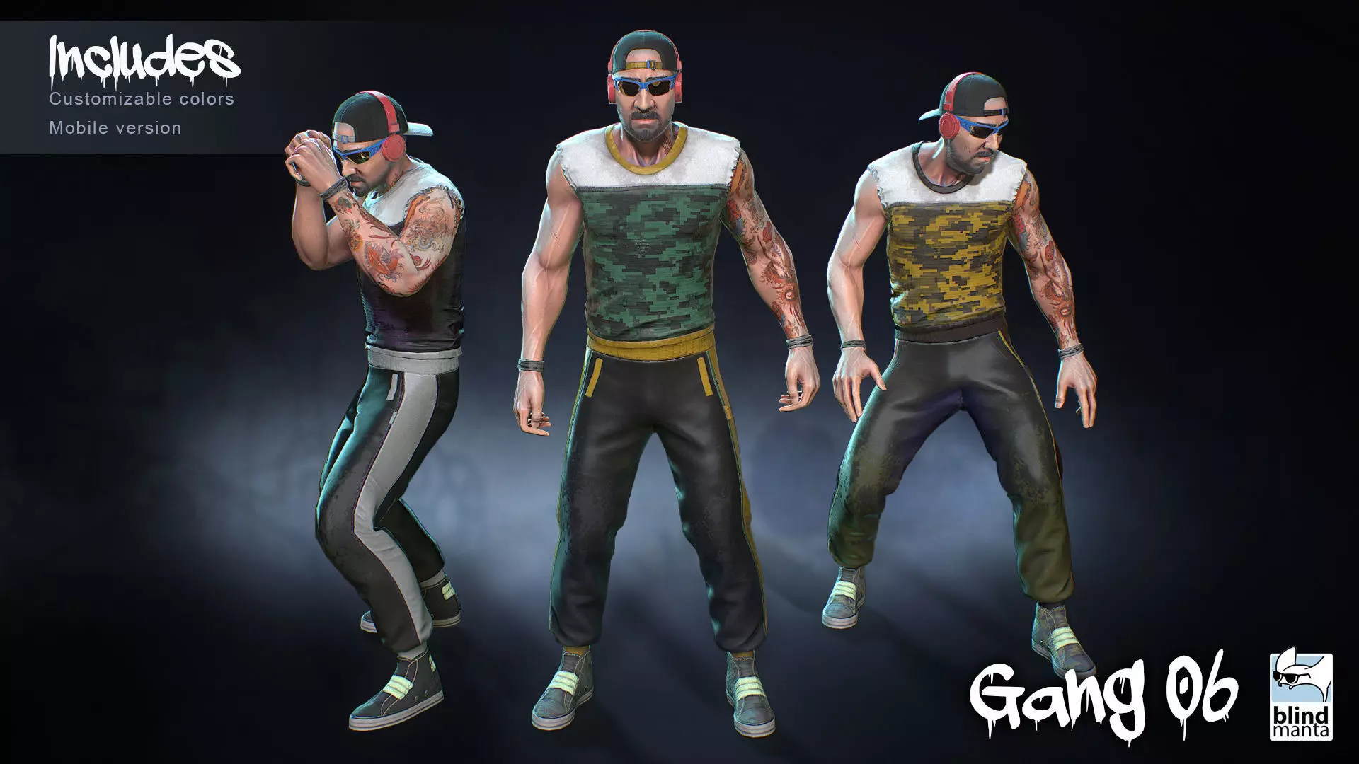 Male Gang 06 Low-poly 3D model