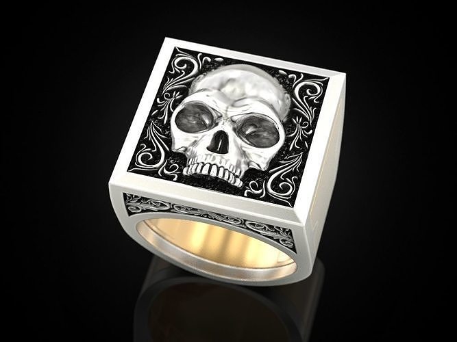 Skull Secret Compartment ring 3D print model