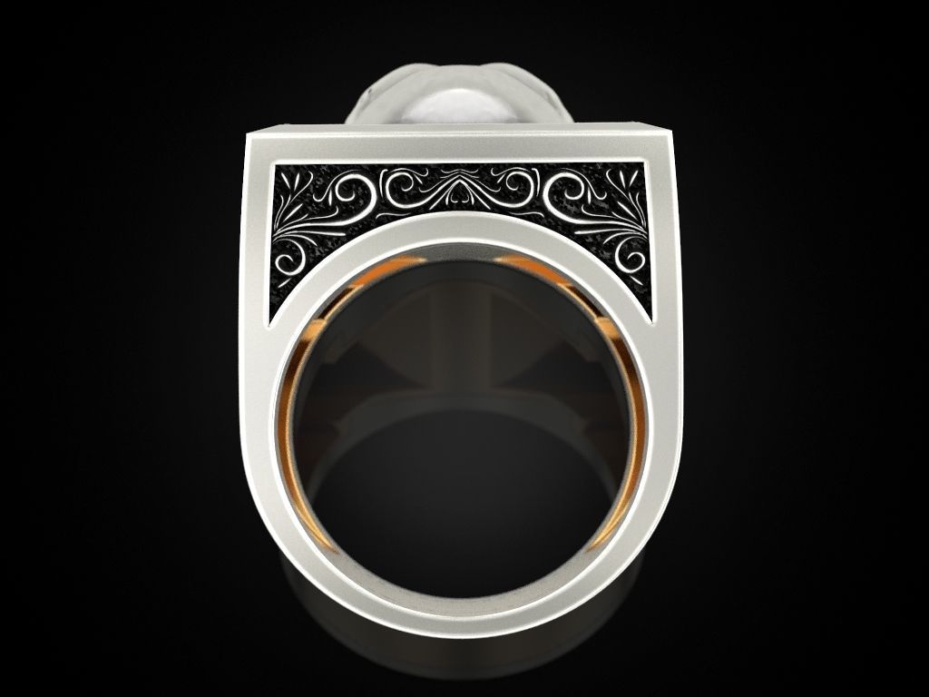 Skull Secret Compartment ring 3D print model_5