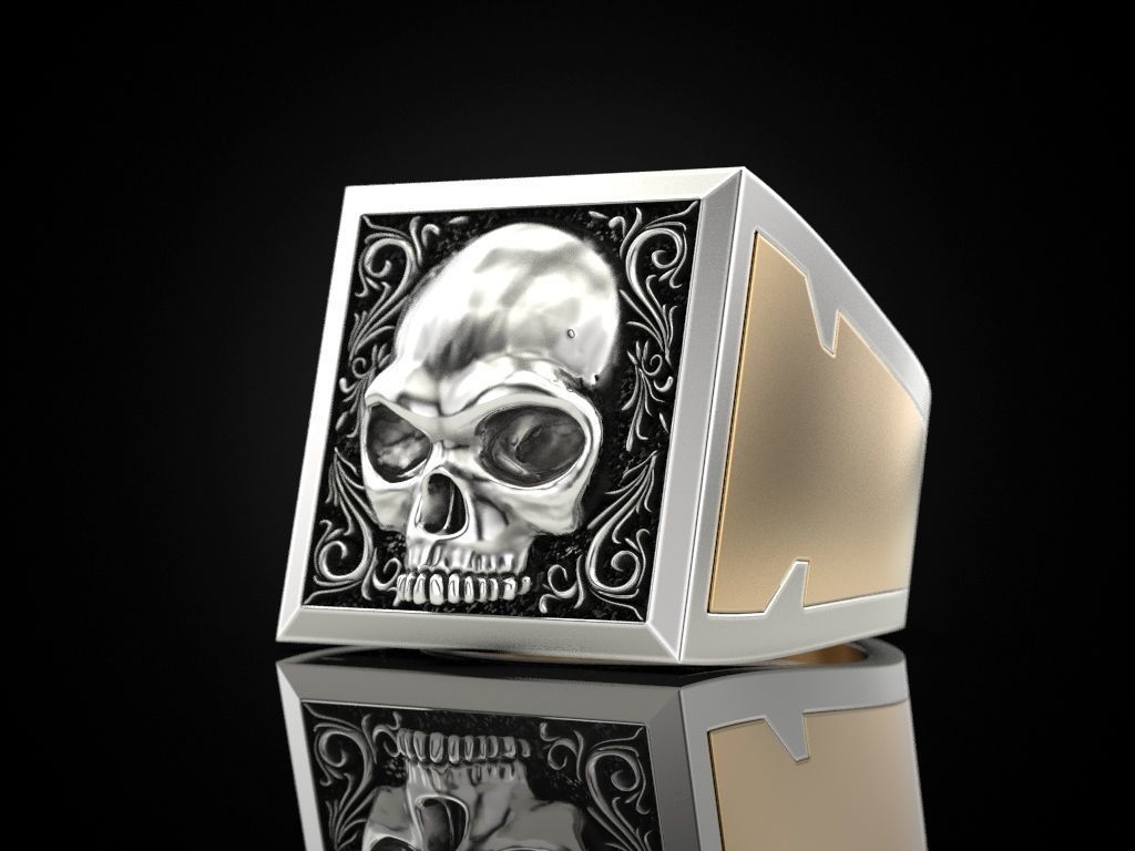 Skull Secret Compartment ring 3D print model_8