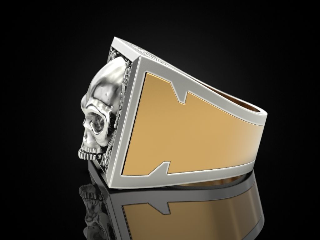Skull Secret Compartment ring 3D print model_10
