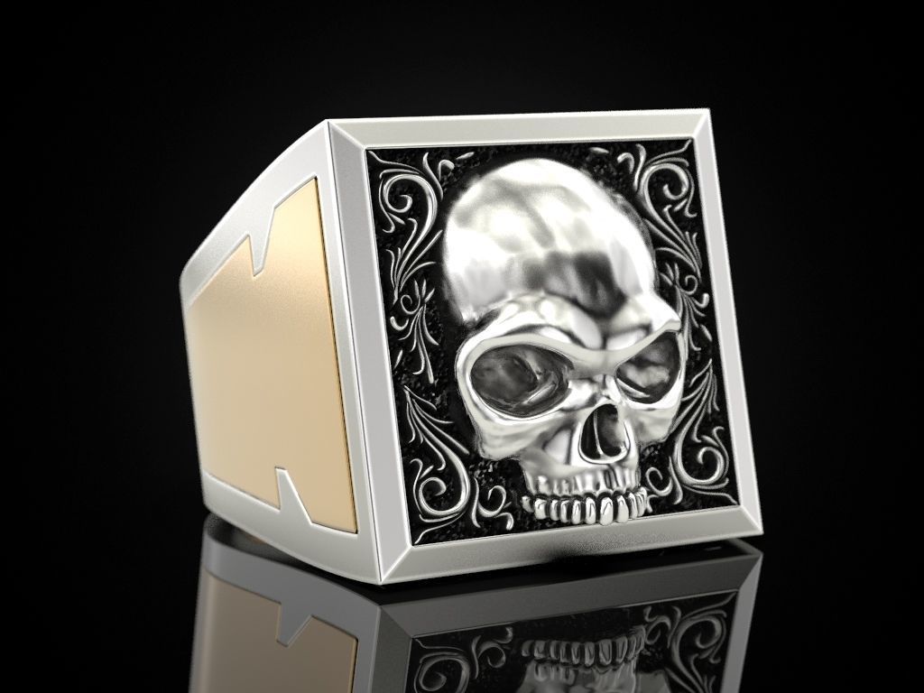 Skull Secret Compartment ring 3D print model_6