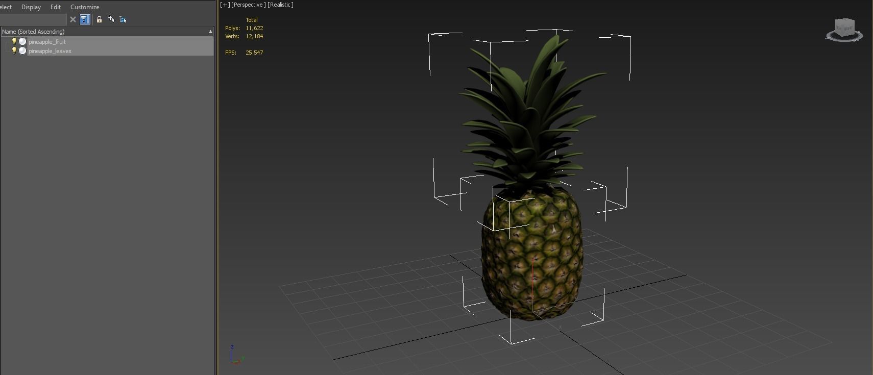 Pineapple Real time Low-poly 3D model_12