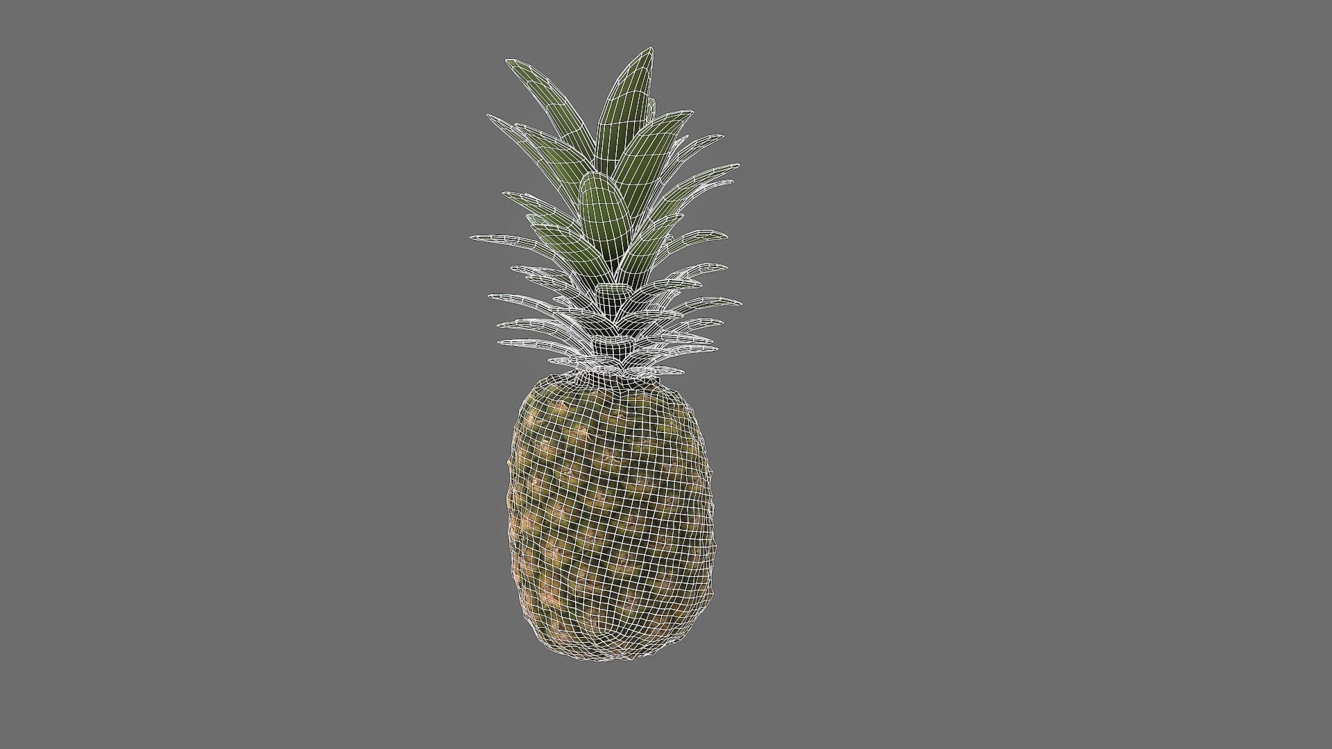 Pineapple Real time Low-poly 3D model_10