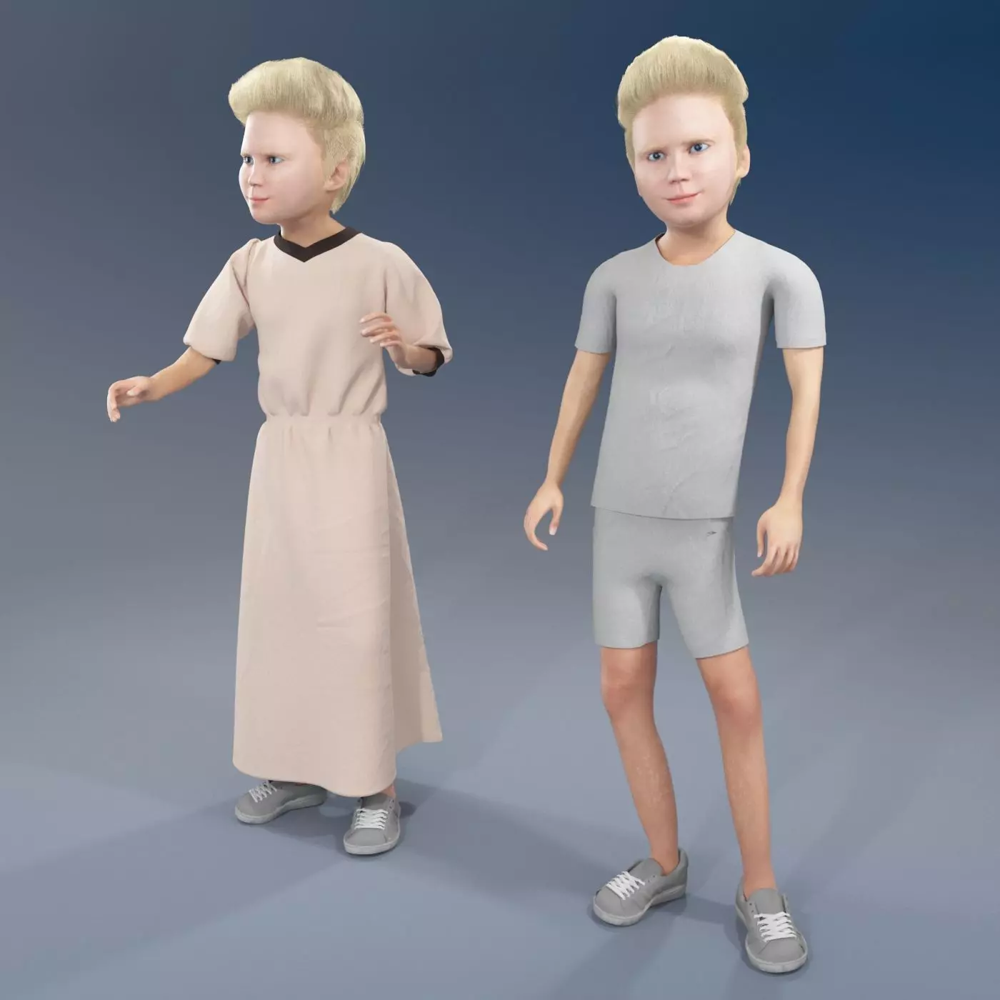 Arabic girl real cloth simulation loop animation 1 3D model_0