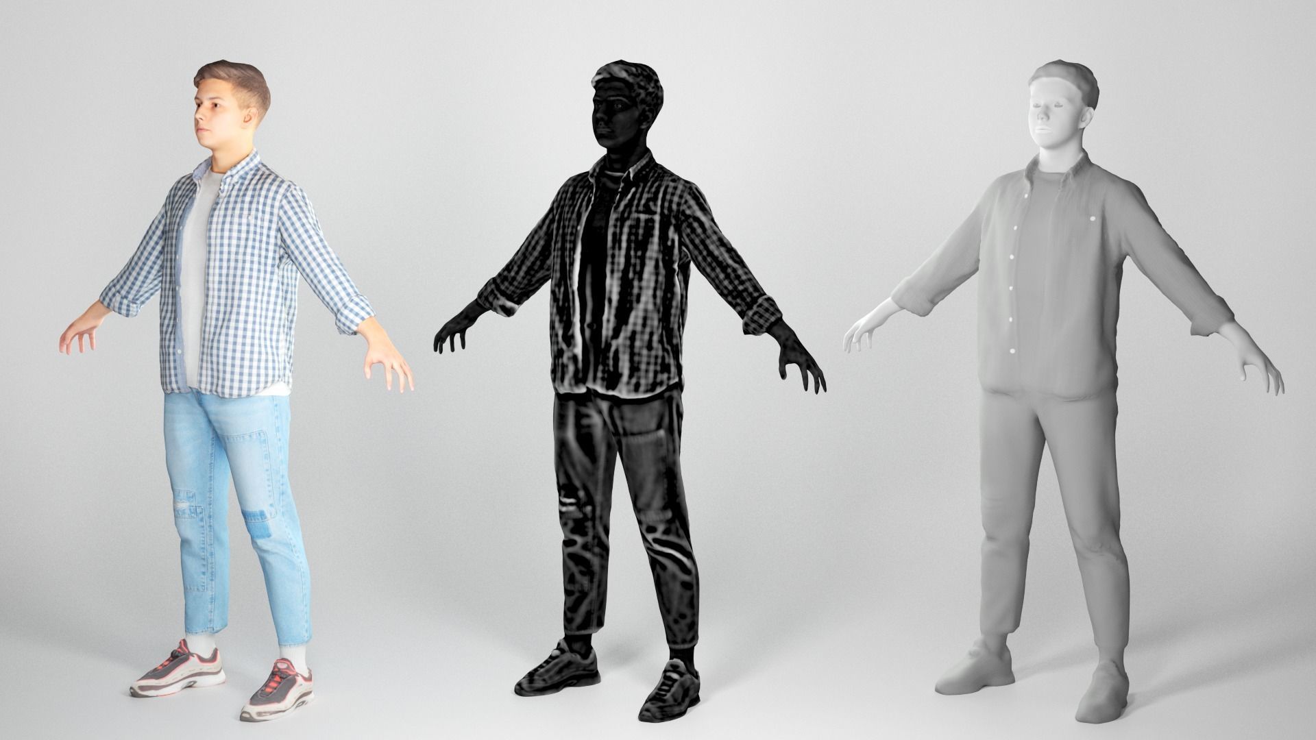 Stylish young man ready for rigging 59 Low-poly 3D model_4