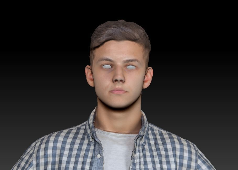 Stylish young man ready for rigging 59 Low-poly 3D model_5