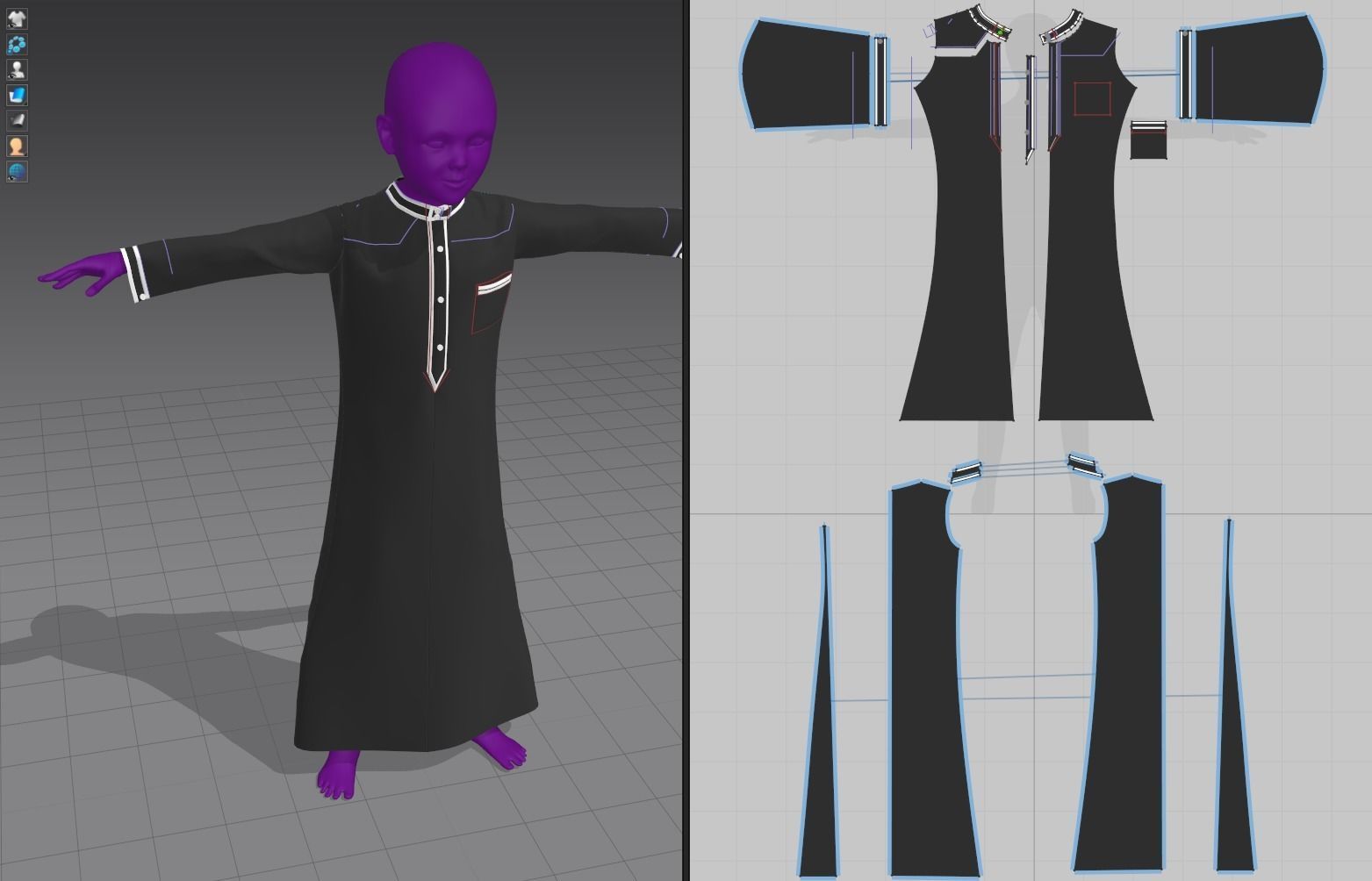 Arabic boy real cloth simulation loop animation 3 3D model_10