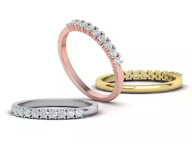 DIAMOND ANNIVERSARY  BAND RING with 2mm stones 3dmodel 3D print model