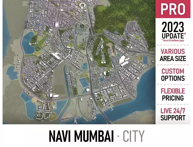 Navi Mumbai Low-poly 3D model