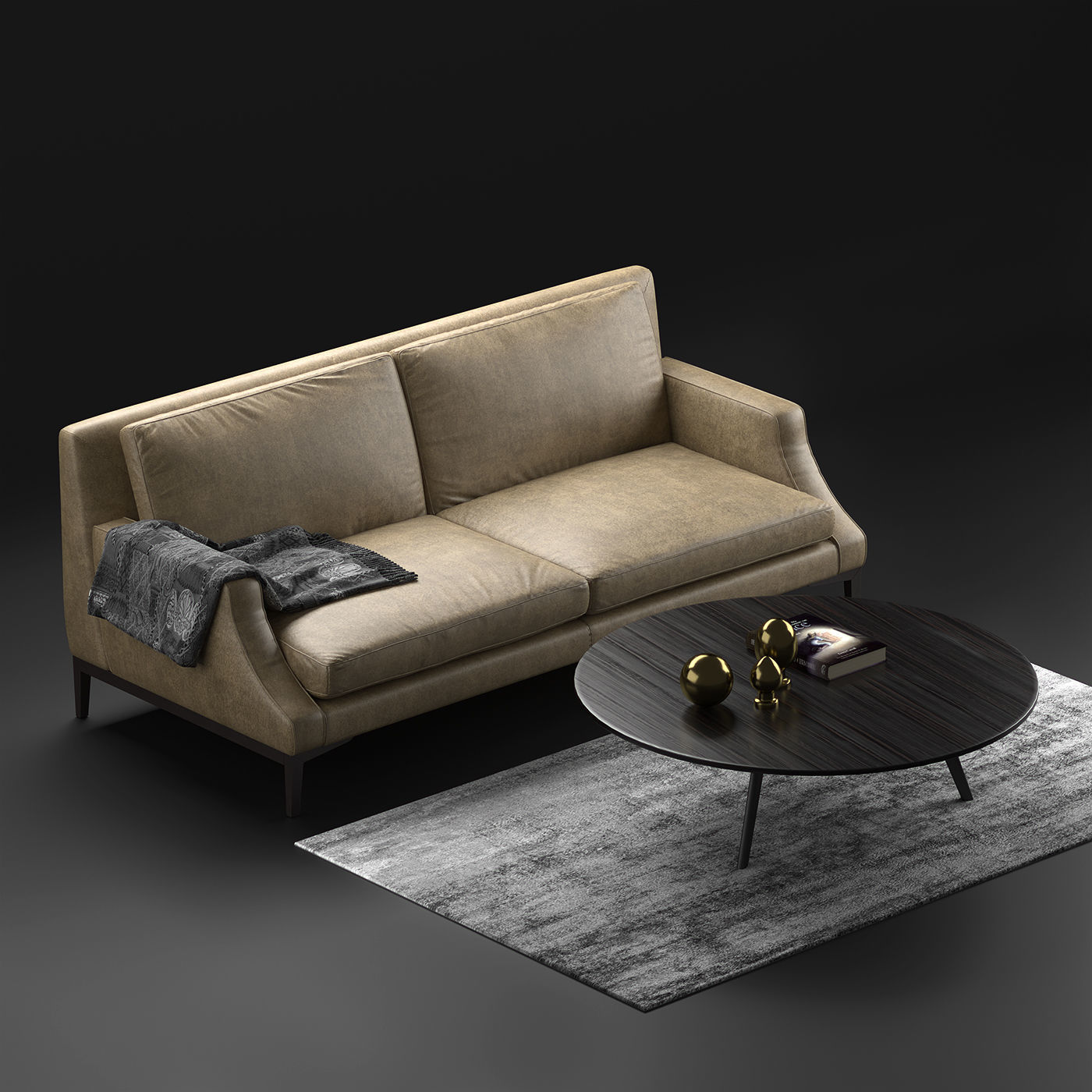 Natuzzi Winston sofa 3D model_2