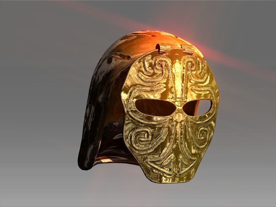 Golden Mask Helmet Low-poly 3D model_20