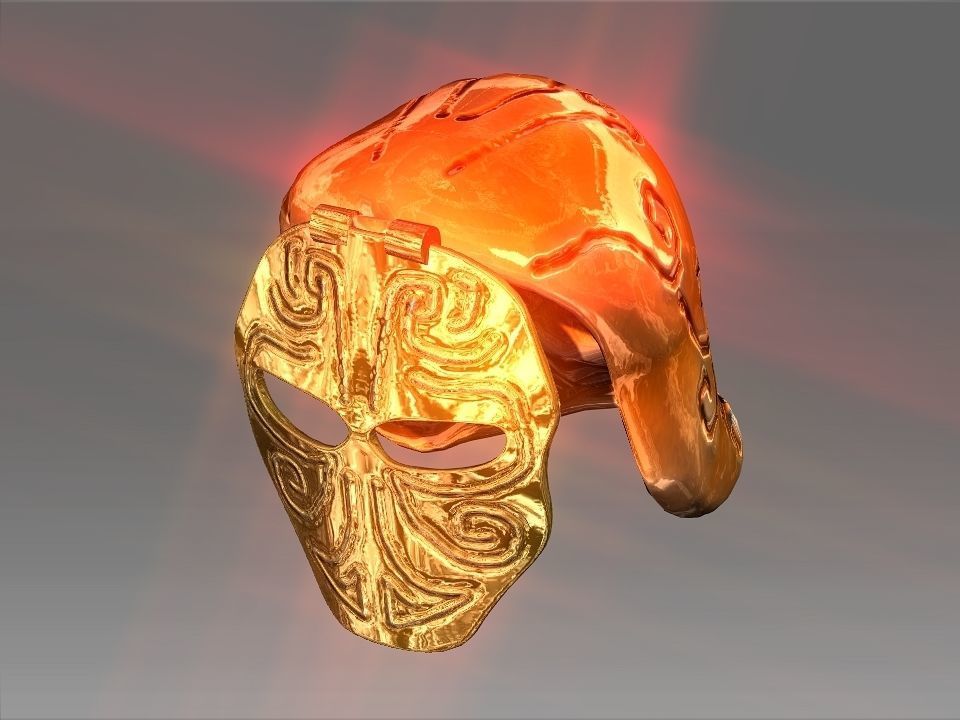 Golden Mask Helmet Low-poly 3D model_22