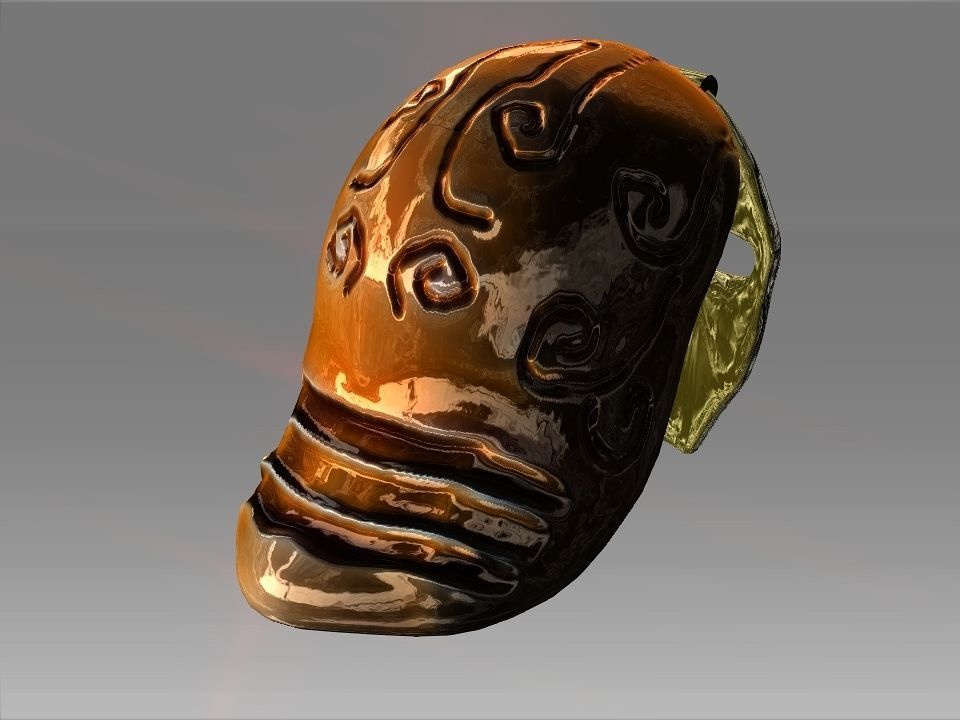 Golden Mask Helmet Low-poly 3D model_27