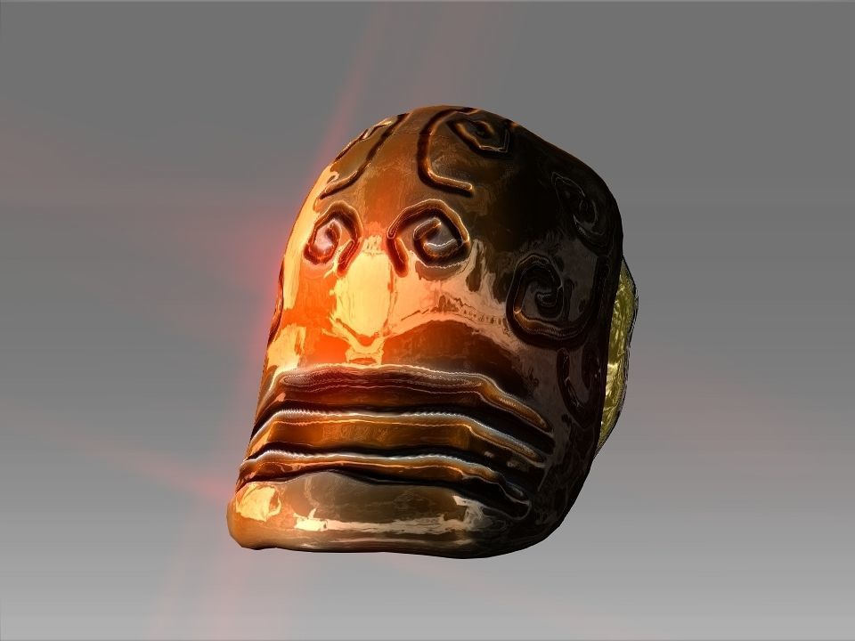 Golden Mask Helmet Low-poly 3D model_13
