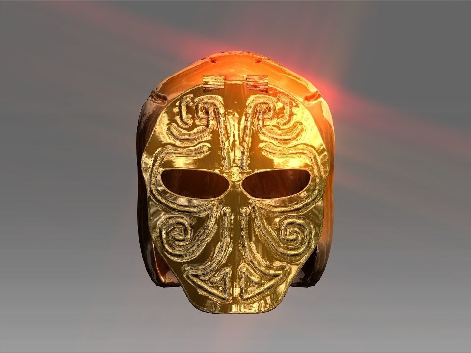 Golden Mask Helmet Low-poly 3D model_46