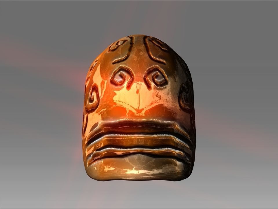 Golden Mask Helmet Low-poly 3D model_11