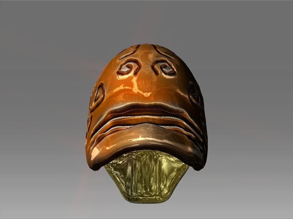 Golden Mask Helmet Low-poly 3D model_33