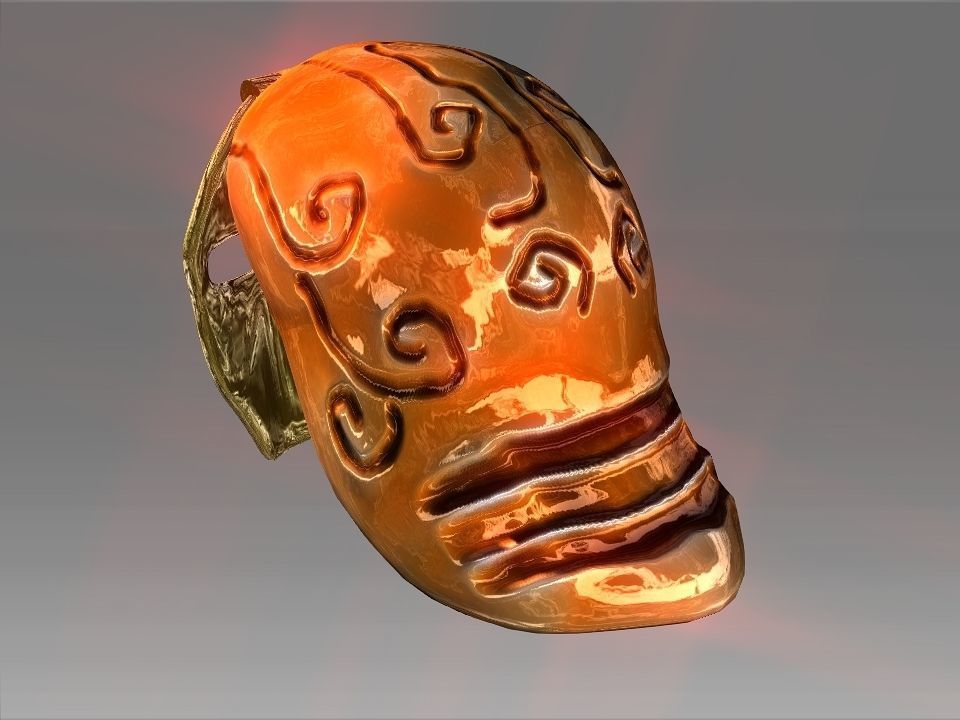Golden Mask Helmet Low-poly 3D model_26