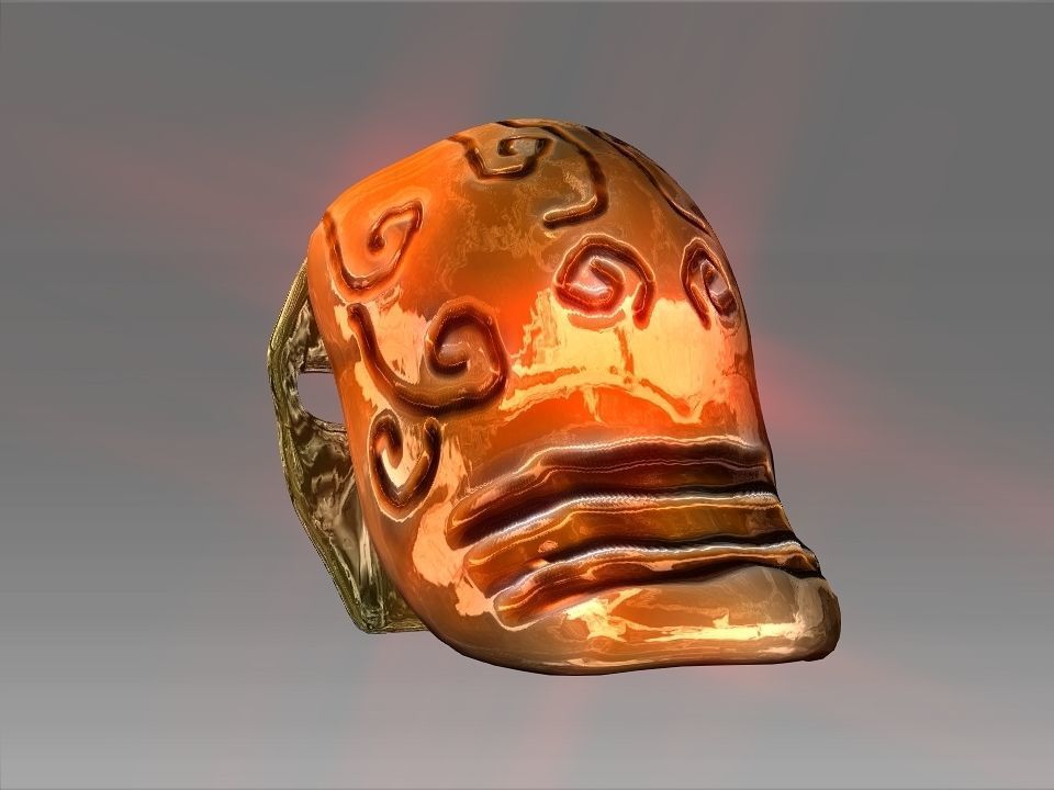 Golden Mask Helmet Low-poly 3D model_10