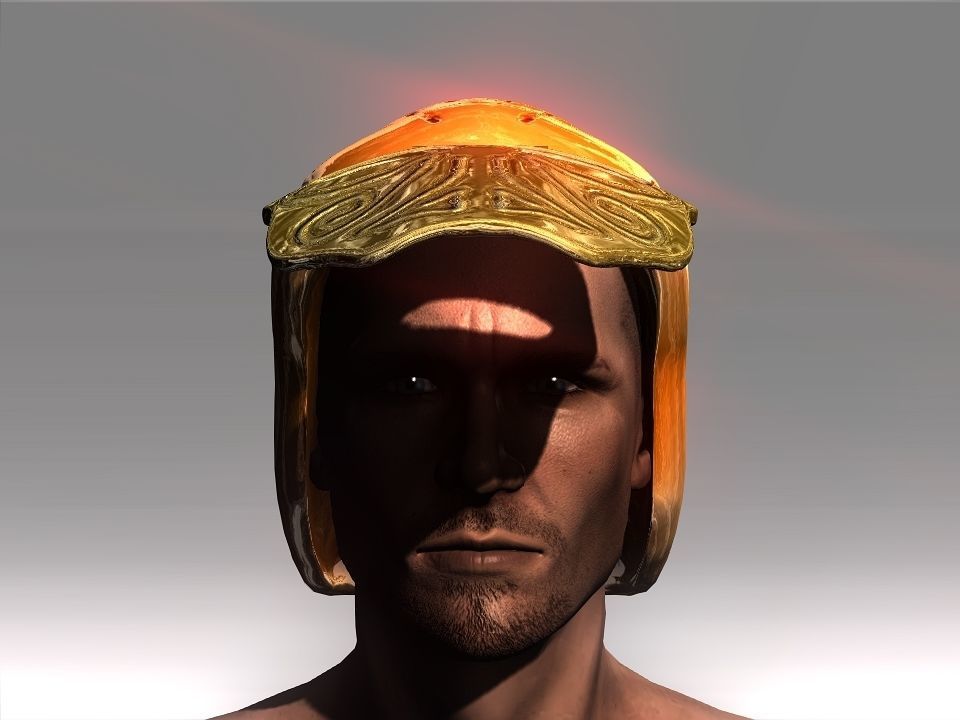 Golden Mask Helmet Low-poly 3D model_37