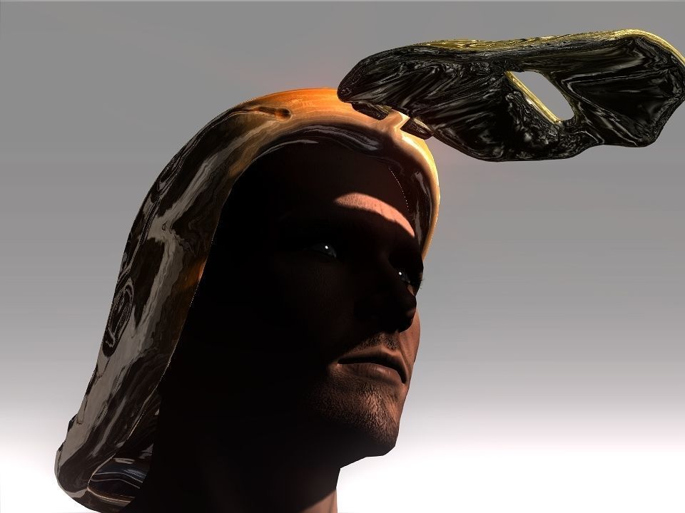 Golden Mask Helmet Low-poly 3D model_39