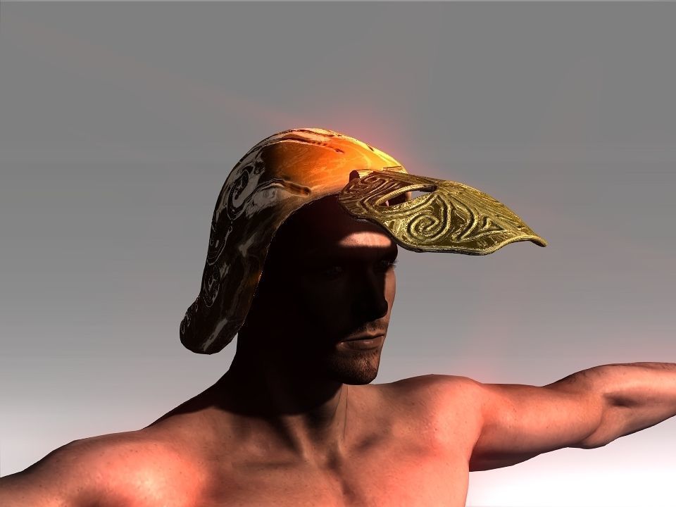 Golden Mask Helmet Low-poly 3D model_35