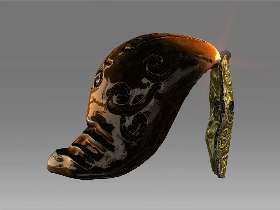 Golden Mask Helmet Low-poly 3D model_17
