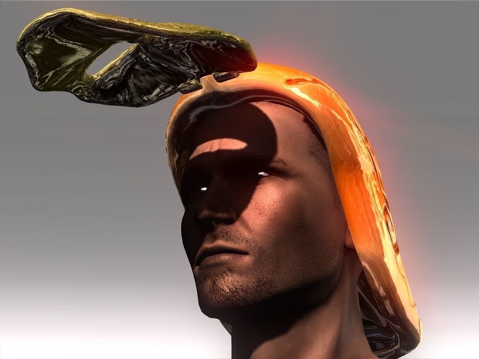 Golden Mask Helmet Low-poly 3D model_38