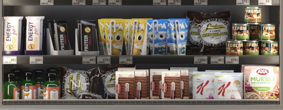 Showcase with products 2 3D model_3