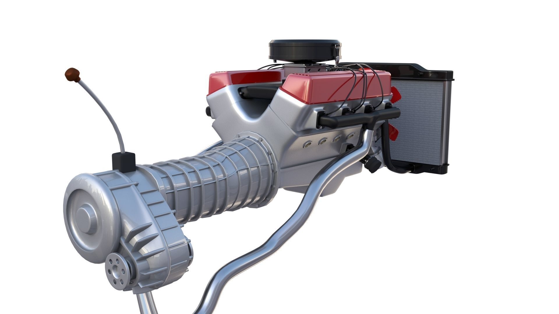 V8 Engine assembly 3D model_3