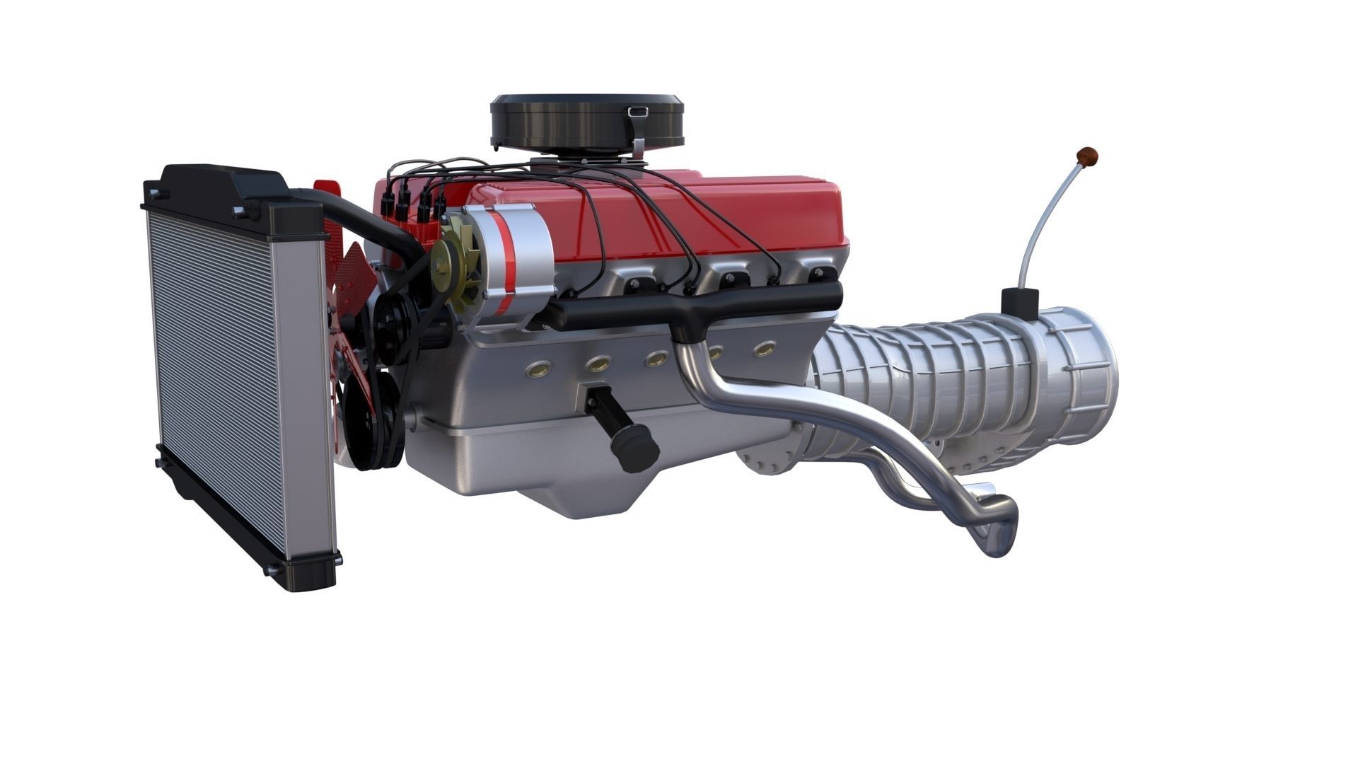 V8 Engine assembly 3D model_1