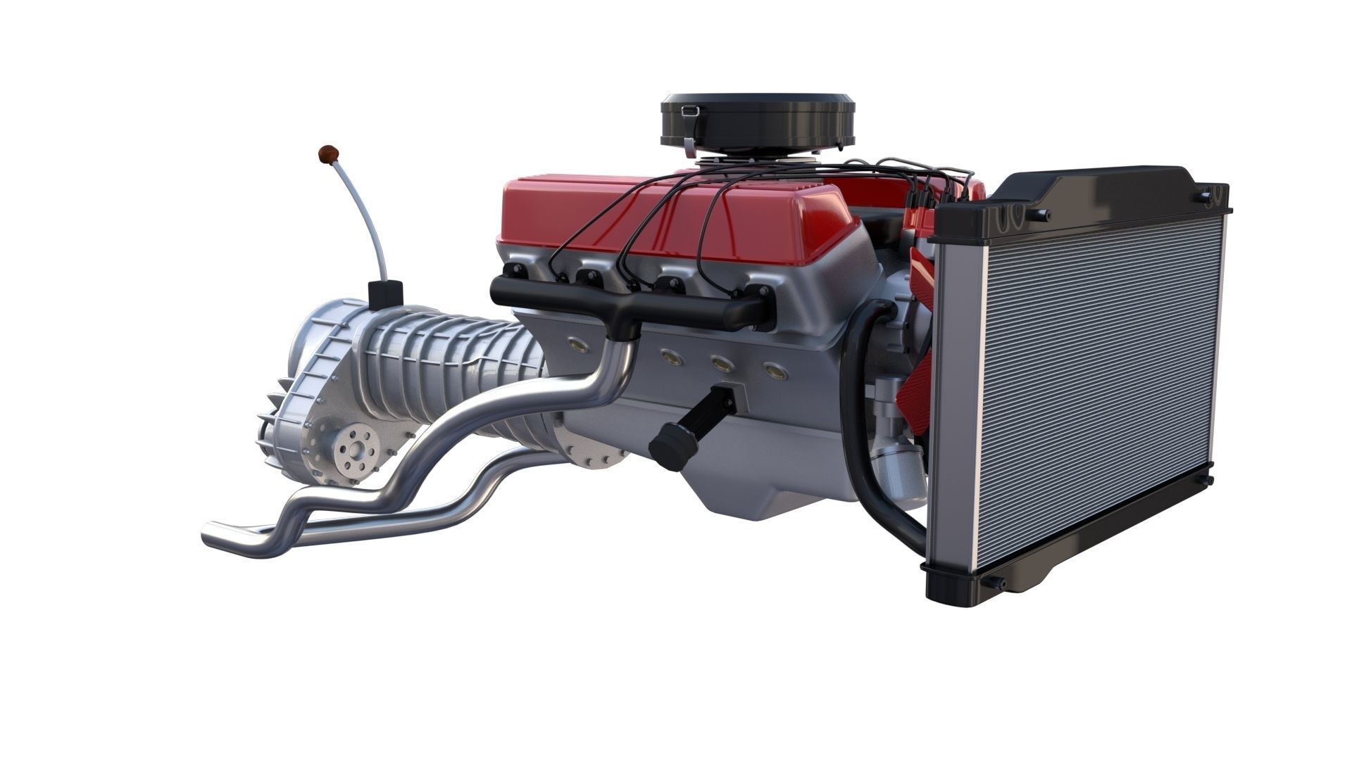 V8 Engine assembly 3D model_4