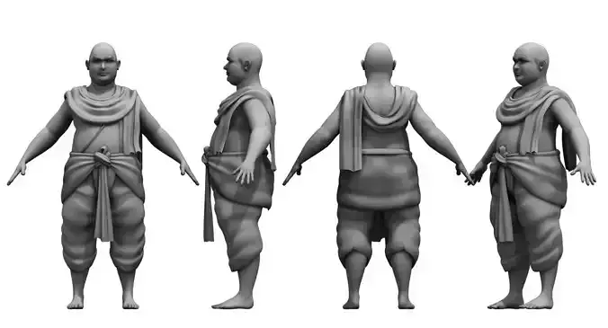 india iyer temple old man indian 3d model