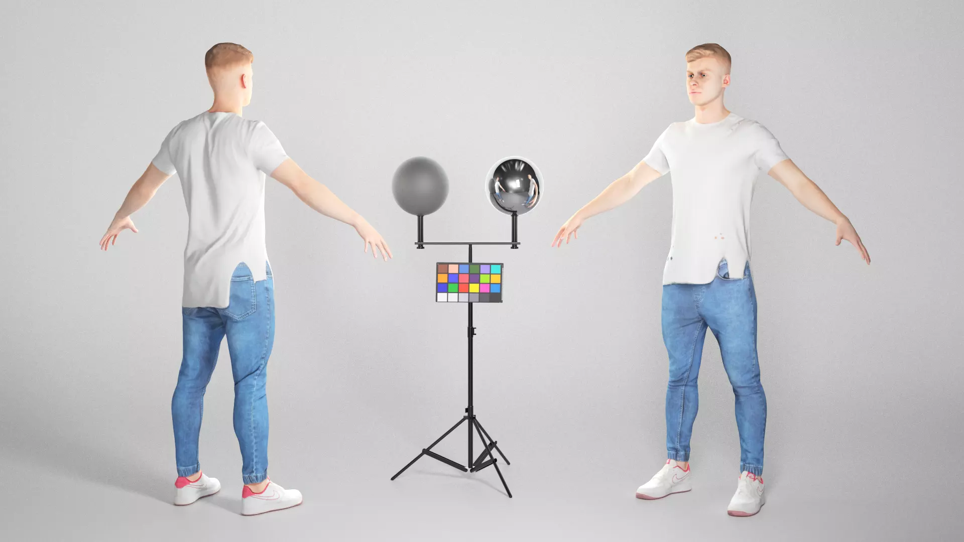 Charming man in A-pose 60 Low-poly 3D model_0