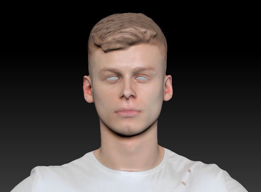 Charming man in A-pose 60 Low-poly 3D model_5