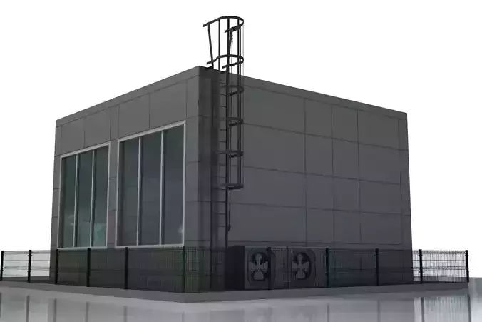 PLATFORMCONTROL building with sign Free 3D model