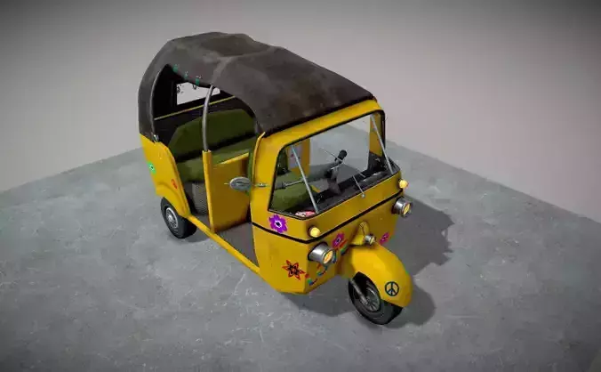 Tuk Tuk or  Auto Rickshaw Low-poly 3D model