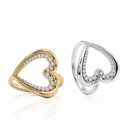 Jewelry Ring Big Heart - 3D model